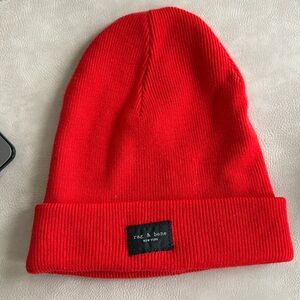 rag & bone Red Beanie Hat